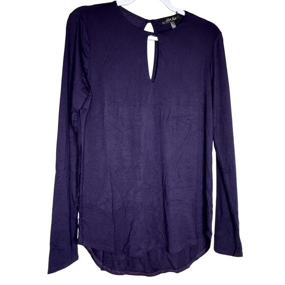 Laila Jayde Long Sleeve Keyhole Top Purple Ink NWT Size Medium - Picture 2 of 9
